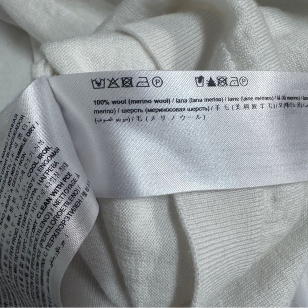 SuiStudio Merino wool short sleeves crewneck sweater L feminine minimalist - Picture 6 of 9